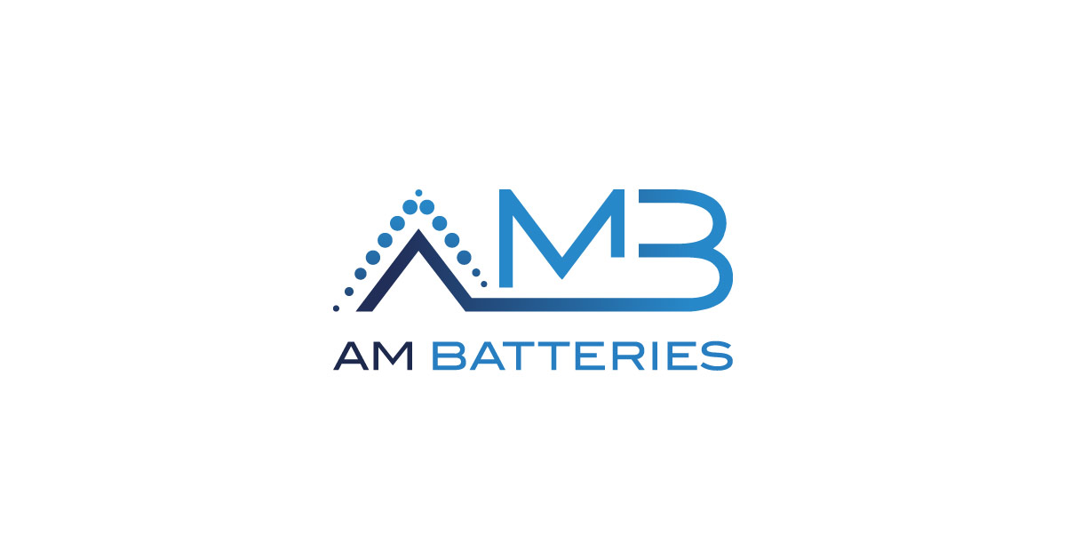 AM Batteries logo on a white background